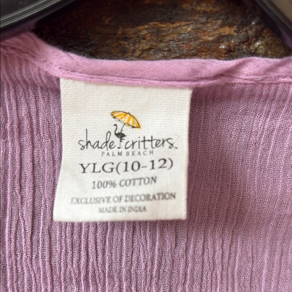Girls Shade Critters Purple Gauze Swimsuit Coverup - Picture 2 of 4